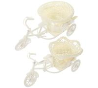 Hohopeti Lot de 2 Paniers en Rotin pour Tricycle Décoration Intérieure pour Mariage et Fête Ornements Créatifs en Rotin Solide Accessoires Décoratifs pour Anniversaire Couleur Aléatoire