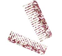 Hohopeti Lot de 2 Peignes Démêlants Marbrés Petits en Acétate Violet et Blanc, Peignes à Dents Larges pour Femmes Cheveux Bouclés, Coiffage la Maison Voyage