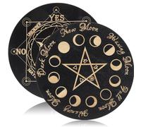 Hohopeti Lot de 2 Planches de Divination en Bois 20 CM Tableau Divinatoire Noir Sculpté Accessoire d'Autel pour Contemplation et Pratiques Ésotériques Pendule en Bois Décoratif