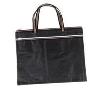 Hohopeti Lot De 2 Pochettes De Rangement Portables A3 Multicouches À Fermeture Éclair Organiseur De Documents Sac De Voyage Étanche Pochette De Rangement Étanche Tissu Oxford Noir