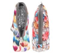 Hohopeti Lot de 2 Pochettes Isothermes pour Biberon Cordelette Paquet Thermique Portable pour Lait Maternel Fermeture Éclair Étanche Voyage et Crèche Motifs Cœur et Petite Marguerite
