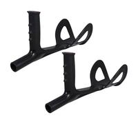 Hohopeti Lot de 2 Poignées Coudées en Plastique Noir pour Canne 22 Mm, Accessoires pour Cannes de Marche Ergonomiques, Support Bras pour Randonnée et Mobilité Extérieure