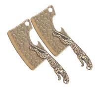 Hohopeti Lot de 2 Porte-Clés en Laiton Pendentif Léopard Rétro Décoration Multifonctionnelle Petit Ouvre-Bouteille Intégré Breloques Artisanales pour Paquet et Bricolage Finition Polie