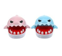 Hohopeti Lot de 2 Porte-clés Requin à Mordiller Doigts, Figurines de Jeu Amusantes en Plastique, Décoration Trompeuse Couleur Aléatoire, Dentition pour Fêtes et Jeux