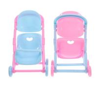 Hohopeti Lot de 2 Poussettes Pliables et Portables pour Poupées, Accessoires Réalistes pour Jeu D’Imagination des Garçon et Filles, Poussettes Colorées pour Voyage et Jeu Couleur Aléatoire