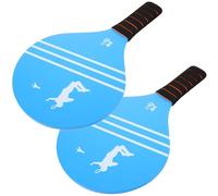 Hohopeti Lot de 2 Raquettes de Paddle-Ball en Bois Solide, Surface Élargie, Bleu, Taille pour Adultes et Garçon et Filles, Jouets Sportifs pour Jeu de Balle en Extérieur et Plage, Ensemble
