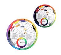 Hohopeti Lot de 2 Roues Chromatiques Rotatives 23 Cm et 14 Cm en Plastique pour Nail Art, Roue Chromatique D'apprentissage et Maquillage Professionnel, Nuancier Mixte pour Vernis à Ongles
