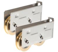 Hohopeti Lot de 2 Roulettes de Porte Coulissante en Cuivre 22 Mm, Roulement à Billes 828 Fixe, Remplacement pour Moustiquaire, Porte-fenêtre et Portail Coulissant, Pièces de Rechange