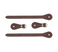 Hohopeti Lot de 2 Sangles de Style Western en Cuir Véritable Marron Foncé, Ceintures Éperons Réglables pour Homme et Femme, Accessoires de Bottes de Cowboy pour Équitation et Activités