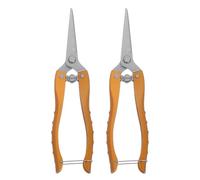 Hohopeti Lot de 2 Sécateurs de Jardinage en Acier Inoxydable Grosse Taille Dorée Cisailles à Plantes Lame Droite Outils de Jardin pour Taille de Branches Récolte de Fruits et Entretien