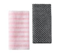Hohopeti Lot de 2 Serviettes Exfoliantes Corps Bain Tissu Jacquard Rayé Gommage Doux Séchage Rapide Matériau Sûr pour Peau Sensible Usage Quotidien en Salle de Bain Confort