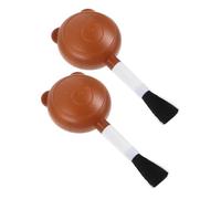 Hohopeti Lot de 2 Souffleurs d'air Brosse Douce, Petite Poire à Air Pressable en Plastique Rigide, Couleur Marron, pour Nettoyage Optique, Électronique et Informatique