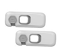 Hohopeti Lot de 2 Verrous de Sécurité Anti-pincement Gris Clair pour Garçon et Filles, Serrures de Porte et Tiroir en Plastique, Protection Sécuritaire pour Armoires et Réfrigérateur Bébé