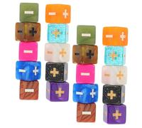 Hohopeti Lot de 20 Dés Mathématiques Signes et Imprimés, Dés de Jeu pour Garçon et Filles, Accessoires Pédagogiques Compacts et Colorés pour Apprentissage et Jeu Éducatif Couleur Aléatoire