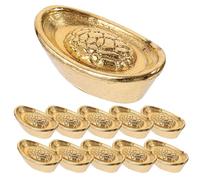 Hohopeti Lot de 20 Miniatures Lingots Or pour Maison de Poupée Accessoires Décoratifs Artisanaux en Résine Solide, Décor Miniature Doré pour Scènes et Bricolage Créatif