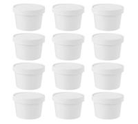 Hohopeti Lot de 20 sets de Bols Jetables en Papier 8 Oz Blancs Couvercles Coupes à Glace et Yaourt Pots à Dessert Kraft pour Glaces Yaourts Snacks Froids et Usage Familial
