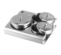 Hohopeti Lot de 3 Godets en Cristal pour Nail Art avec Couvercle, Contenants pour Liquides et Poudres, Mini Taille, Acier Inoxydable, Accessoires Nail Art Ongles pour Manucure