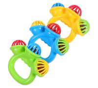 Hohopeti Lot de 3 Hochets Musicaux à Main Grelots Jouets D’Éveil pour Bébé 0-3 Ans Plastique Coloré Mini Instruments de Percussion Adaptés à L’Apprentissage Sensoriel et Musical