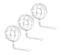 Hohopeti Lot de 3 Mangeoires Suspendues à Herbe en Acier Inoxydable pour Lapins, Cobayes et Chinchillas - Distributeur Solide pour Cage, Alimentation Ludique et Exercice des Petits Animaux