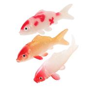 Hohopeti Lot de 3 Poissons Artificiels Koi pour Aquarium, Décor Sensoriel Réaliste, Plastique Robuste, Couleurs Rouge et Blanc, Décorations sans Entretien pour Réservoir D’Eau Douce