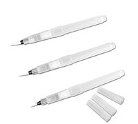 Hohopeti Lot de 3 Stylos à Encre Rechargeables Pinceaux à Eau Blanc, Embout Nylon, pour Dessin, Peinture Aquarelle, Croquis de Voyage et Calligraphie Artistique