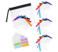 Hohopeti Lot de 39 Set de Sachets Transparents Refermables Étiquettes Vierges Petits Sachets Zip Multi-Usages pour Pilules et Vitamines Organisateur Portable pour Voyage Bureau et