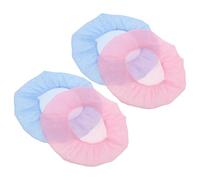 Hohopeti Lot de 4 Bonnets de Nuit en Maille Respirante, Couvre-cheveux pour Dormir Réutilisable, Filet Élastique Ajustable, Couleurs Bleu Clair et Rose, pour Soins Capillaires Nocturnes