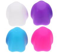 Hohopeti Lot de 4 Bouchons Presse-Tubes en Silicone pour Dentifrice, Accessoires Anti-Goutte et Réutilisables pour Salle de Bain, Faciles à Utiliser la Maison