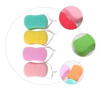 Hohopeti Lot de 4 Éponges de Bain Exfoliantes de Huit Couleur Aléatoire Éponge de Naturelle Douce et Absorbante Accessoires Bain pour Nettoyage Corporel Quotidien Couleur Aléatoire