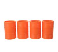 Hohopeti Lot de 4 Gobelets à Dés en Plastique Orange, Style Bidon D’Huile, 10,2 X 6,8 Cm, Empilables, Secoueur à Dés pour Jeux de Société, Soirées Karaoké et Bars, Accessoires de