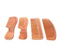 Hohopeti Lot de 4 Peignes à Cheveux en Bois de Pêcher Antistatiques, Peigne de Soin Massage du Cuir Chevelu, Accessoires Coiffure Naturels pour Différents Types de Cheveux, Présent