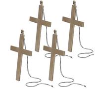 Hohopeti Lot de 4 Pendentifs Croix de Moine en Plastique Noir, Accessoires D’halloween Légers pour Cosplay de Prêtre et Nonne, Colliers Crucifix pour Déguisement et Fête de Bal Masqué