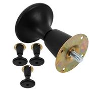 Hohopeti Lot de 4 Pieds de Meuble Noirs Antidérapants en Plastique Robustes pour Cadre de Lit et Canapé, Pieds de Rechange Larges Résistants la Pression, Support Stable pour