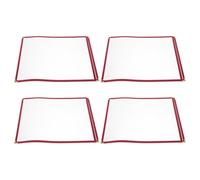 Hohopeti Lot de 4 Pochettes Protège-menus Transparentes 31,5 X 22,9 Cm, Couverture de Menu en Pvc Rigide Rouge, Porte-menu pour Restaurant, Solutions Menu Flip, la Cuisine et Restauration