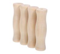 Hohopeti Lot De 4 Poignées De Rechange en Bois Massif pour Barbecue Extérieur, Manches Ergonomiques Détachables 3x11 Cm, Accessoires pour Ustensiles De Grillade Polyvalents Et Solide