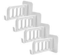 Hohopeti Lot de 4 Porte-Manteaux Muraux Pliables sans Perçage en Plastique Blanc, Séchoir à Linge Fixé Mur Balcon Salle de Bain, Étendoir à Linge Compact pour Rangement Facile