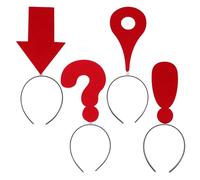 Hohopeti Lot de 4 Serrage-Têtes Créatifs Rouges Flèche Point d'Exclamation Point d'Interrogation et Symbole de Localisation Bandeaux Rembourrés pour Femmes et Filles Accessoires