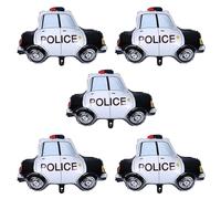 Hohopeti Lot de 5 Ballons en Aluminium de Véhicule Police Grand Format Auto-Scellants Décoration Anniversaire Garçon et Filles Fête D’Anniversaire et Événement Festif