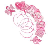 Hohopeti Lot de 5 Bandeaux pour Femmes à Ruban Rose Accessoires Légers pour Cheveux Couvre-Chefs Festifs pour Photos de Fête et Sensibilisation au Cancer du Sein Adaptés aux