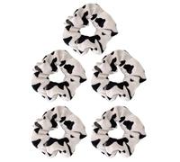 Hohopeti Lot de 5 Élastiques pour Cheveux Femme Motif Vache en Peluche Grand Format Doux et Extensible Anneaux pour Queue de Cheval Accessoires Capillaires et Confortables Usage