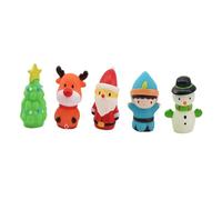 Hohopeti Lot de 5 Marionnettes à Doigts pour Garçon et Filles, Jouets Éducatifs en Silicone Souple, Personnages Animés de Noël, Mini Marionnettes à Main Développement Créatif Contes