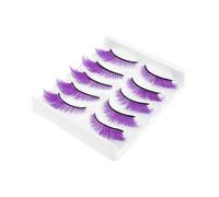 Hohopeti Lot De 5 Paires De Faux Cils Japonais Style Manga Extensions De Cils Volumineux Courts Naturels Pour Fête Maquillage Petits Bandes De Faux Violets