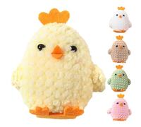 Hohopeti Lot de 5 Petites Figurines de Poussins de Pâques en Peluche Multicolores pour Décoration de Table, Centre de Table et Micro-paysages de Printemps