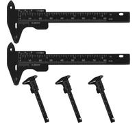 Hohopeti Lot de 5 Règles de Mesure pour Sourcils 80 Mm en Plastique Noir Compas de Mesure Précis pour Maquillage Professionnel et Personnel Accessoires de Tatouage