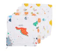 Hohopeti Lot de 5 Serviettes pour Bébé à Six Couches en Coton 100% Pur Serviette Haute Densité Essuie-Mains Absorbant Motifs Gris Éléphant Rose Biche et Planètes pour Allaitement et