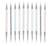 Hohopeti Lot de 5 Stylos à Points Double Embout pour Nail Art Outils de Dessin Précis pour Ongles Kit Multifonction Portable Débutants et Professionnels Création Motifs et Décoration