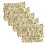 Hohopeti Lot de 5 Tapis de Paille Tissée de Lapin Petit Tapis de Gazon Naturel pour Lapins Cochons D’Inde et Hamsters et Résistant pour Cages Petits Animaux Usage Quatre Saisons