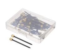 Hohopeti Lot de 50 Clous Suspendre pour Cadres Photo 35x4 Mm Tête en Cuivre Noir avec Boîte de Rangement, Clous en Acier Robustes pour Accrocher Tableaux, Œuvres D’art et