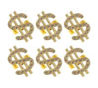 Hohopeti Lot de 6 Bagues Fantaisie à Cristaux Argentées Punk Taille Unique pour Déguisement Rappeur Accessoire de Fête Hip-hop et Soirées Disco