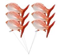 Hohopeti Lot de 6 Ballons en Aluminium Forme Poisson Rouge Décoration Fête Anniversaire Ballons Film Aluminium Ensemble pour Événements Festifs